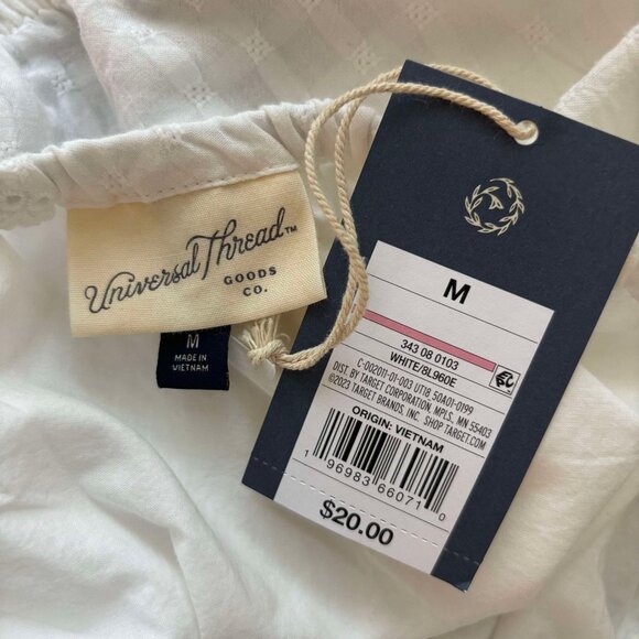 NWT Women's White One Shoulder Crop Top with Ruffled & Cinched Arm - Picture 9 of 9